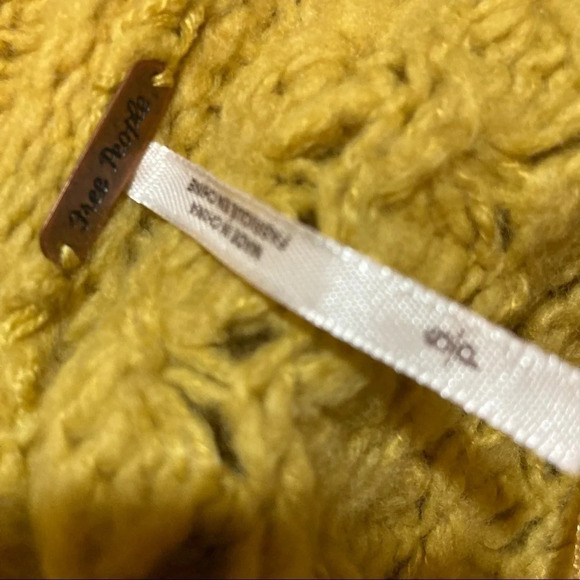 Free People Mustard V-Neck Knit Sweater - Picture 4 of 7